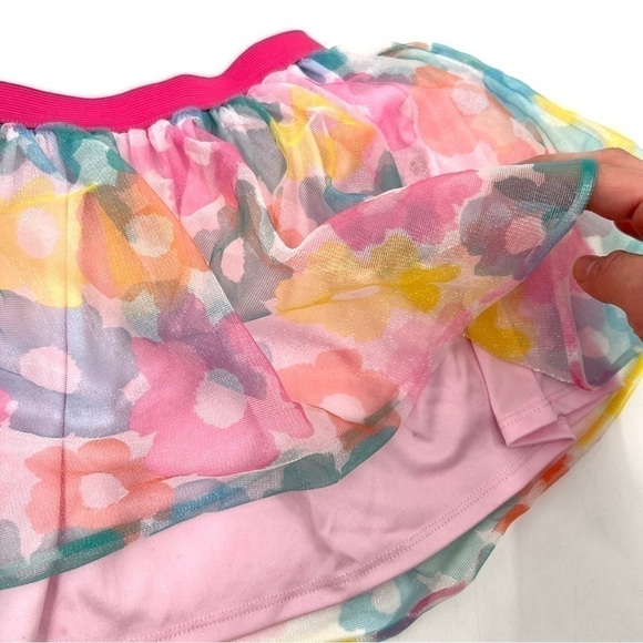 DISNEY MINNIE Girl's Pink & Blue Floral Lined Skirt Size 4T - Picture 3 of 10